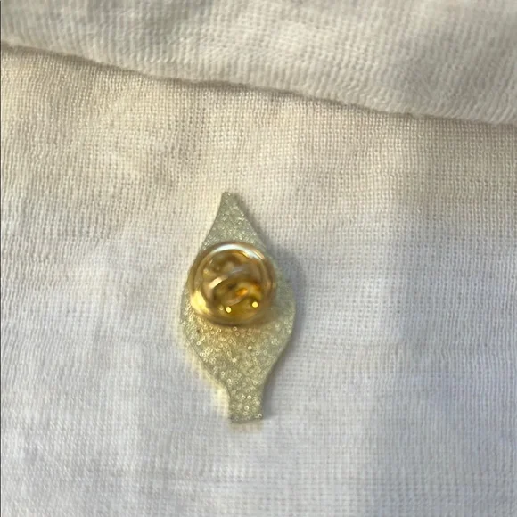 Green and White Enamel Pin - Picture 3 of 4